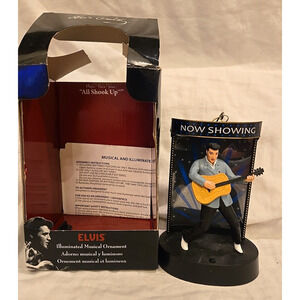 Elvis Illuminated Musical Ornament "All Shook Up" Singing and Dancing Works READ